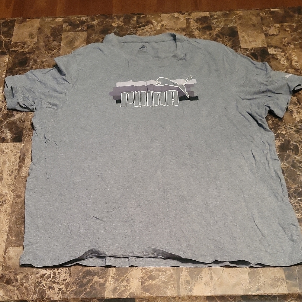 Men's Pre-Loved Puma Blue Short Sleeve Tee Casual Comfort